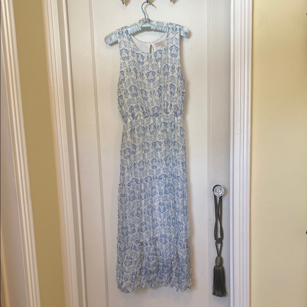 Lara Guidotti Made in Italy Blue and White Sleeveless Dress